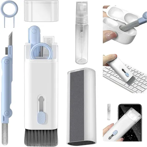 7-em-1 kit de escova de limpeza de teclado de computador caneta de limpeza de fone de ouvido para fone de ouvido ferramentas de limpeza de teclado kit extrator de keycap