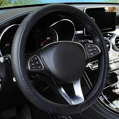 Capa Universal para Volante de Carro Antiderrapante em Couro com Relevo Acessórios para Carro