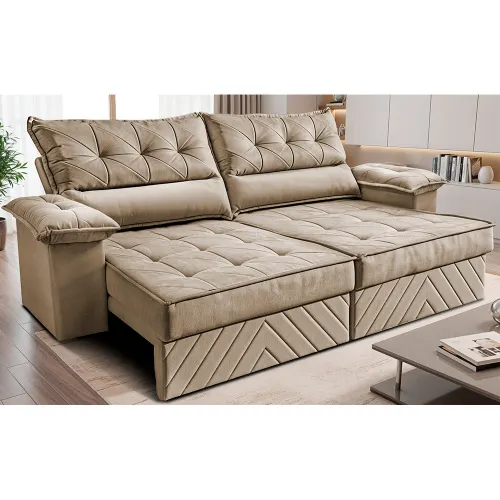 Sofá Retrátil e Reclinável Thunder com Molas e Espuma D33 Cama inBox