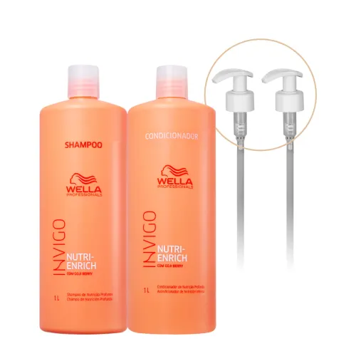 Kit Wella Professionals Invigo Nutri-Enrich Duo com Válvula 4 Produtos