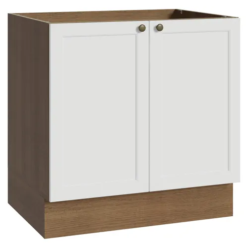 Balcão de Cozinha 80 x 60 cm 2 Portas (Sem Tampo) Rustic/Branco Vik Madesa