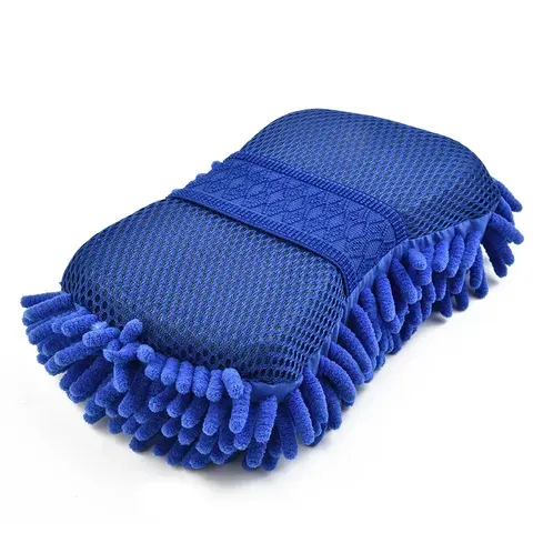 1/2 unidades de esponja de microfibra para lavagem de carros, escova de limpeza, almofada de lavagem, toalha de lavagem, luvas para automóveis, acessórios de estilização e utensílios.