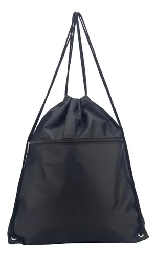 Saquinho de Costas Liso com Cordão para Levar Chuteira Cor Preto Desenho do tecido Lisa