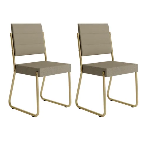 Conjunto 2 Cadeiras de Jantar 1736 Carraro Dourada