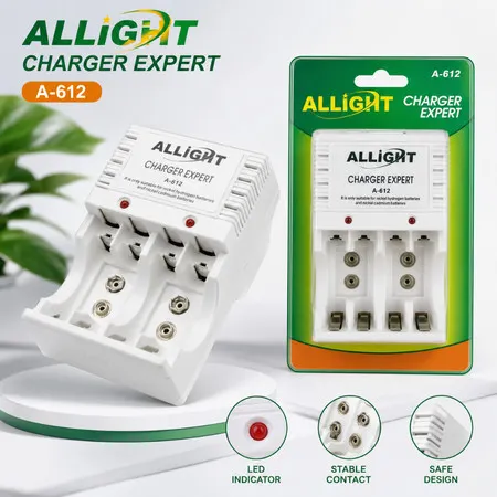 Carregador de Pilha Aa Aaa Bateria 9v Recarregável Bivolt