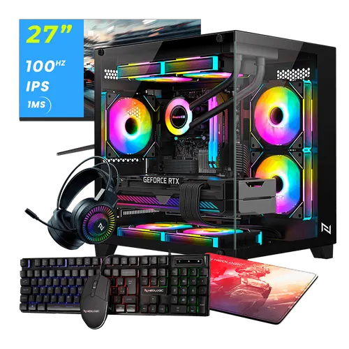 Pc Gamer Completo Ryzen 5 5600GT, 16GB 3200Mhz, (Radeon Vega 7 Integrado), A520M, SSD 480GB, 500W 80 Plus, Monitor 27 100Hz, Neologic - NLI89111