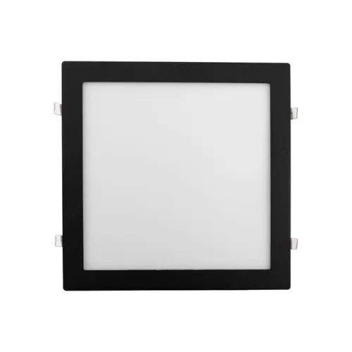 Plafon Led de Embutir Quadrado Preto 24w Moldura - LED BRANCO FRIO (6000K)