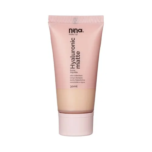 Base Líquida Nina Makeup Hyaluronic Matte Cor 0.5