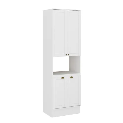 Torre Quente para 1 Forno 4 Portas MDF Milla Carraro Branco