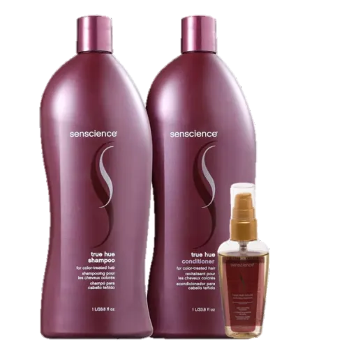 Kit Senscience True Hue Shampoo e Condicionador 1L e Óleo Capilar 55ml