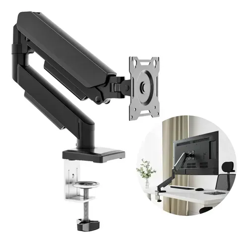 Suporte para Monitores Articulado de Mesa Pistão a Gás 13-32 Preto com Pintura Eletrostástica