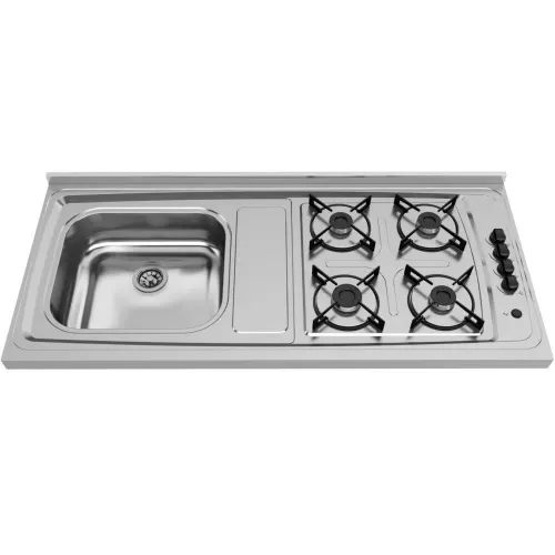 Pia de Cozinha Ghel Plus com Fogão Automático 4 Bocas 120cm