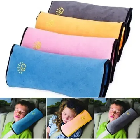 Almofada para encosto de cabeça de assento de carro Suporte de ombro de segurança infantil ​ ​ ​ ​ Almofada de algodão macio ​ ​   Design antiderrapante para viagens de bebês e crianças