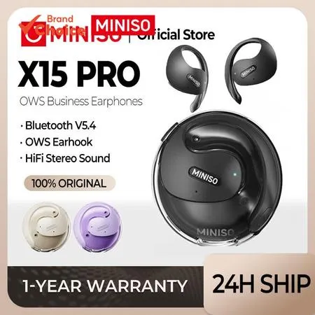 MINISO X15 Pro OWS Fones de Ouvido Abertos Bluetooth Esportivos com Microfone à Prova D'água HiFi Estéreo sem Fio
