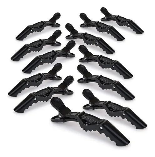 Kit 12 Presilhas Prendedor de Cabelo Bico Jacaré Crocodilo Arte Sedução Presilha Cabeleireiro Penteado
