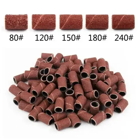 200/100/50 unidades de anéis de lixa para unhas, broca de lixa para máquina elétrica de manicure e pedicure, ferramenta de polimento e lixamento