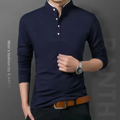 Camiseta polo masculina casual de manga comprida verão confortável top respirável para ocasiões formais