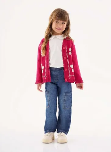 Casaco em Tricô Infantil para Meninas (Rosa) Up Baby