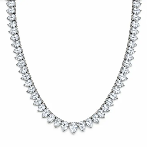 Colar Riviera 45 cm com Zircônias 3 mm e 3 Garras em Prata