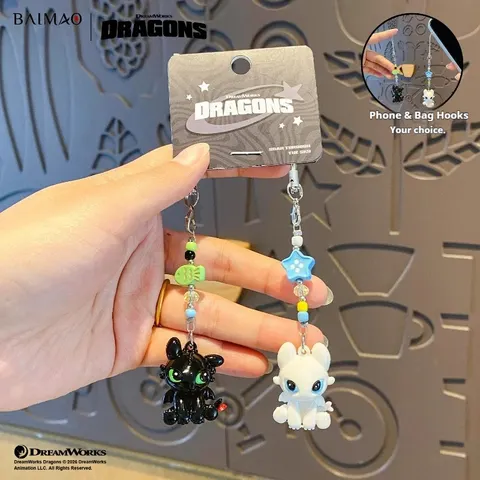 Chaveiro Autêntico do Mestre de Domar Dragões, Menino sem Dentes, Novo Pingente de Bolsa, Pequenos Acessórios, Chaveiro Decorativo para Carro
