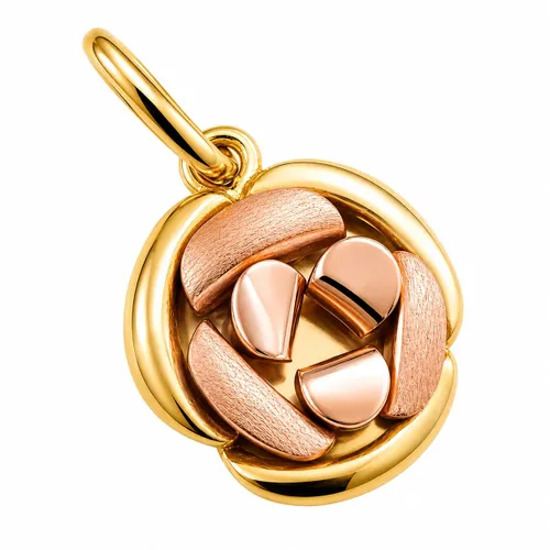 Pingente Flor com Detalhes em Ouro Rosé 1,5 cm em Ouro 18K