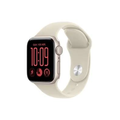 Apple Watch SE 3 GPS, Caixa estelar de Alumínio de 40 mm, Pulseira Esportiva Areia, Tamanho P/M - MJKR4AM/A