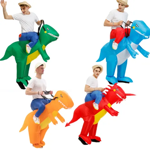 Fantasia Inflável de Dinossauro para Adultos, Fantasia de T-Rex para Festa de Halloween, Fantasia de Cosplay para Carnaval e Aniversário
