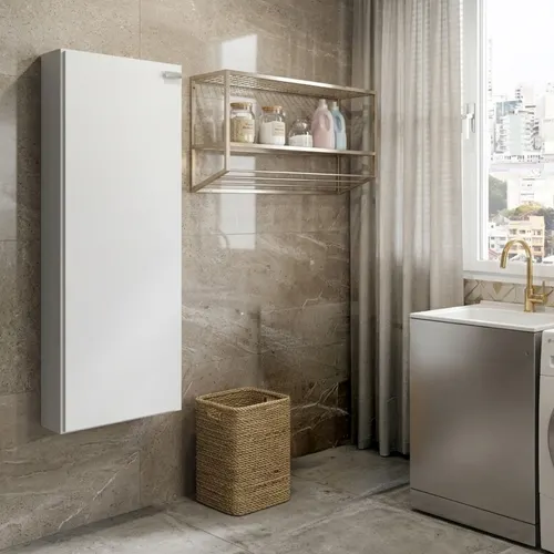 Armário Lavanderia Utilitário 1 Porta Branco Carraro