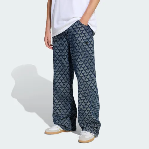 Calça Jeans Larga Monograma Homem adidas