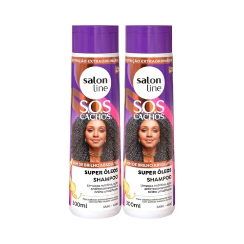Kit Salon Line S.O.S Cachos Super Oleos 2 Shampoo para Cabelo Cacheado 300 ml