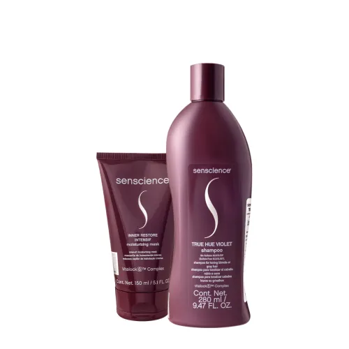 Kit Senscience True Hue Violet Shampoo 280ml e Máscara Intensif 150ml