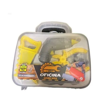 Brinquedo Kit Ferramentas Oficina Hora do Trabalho 12 Peças