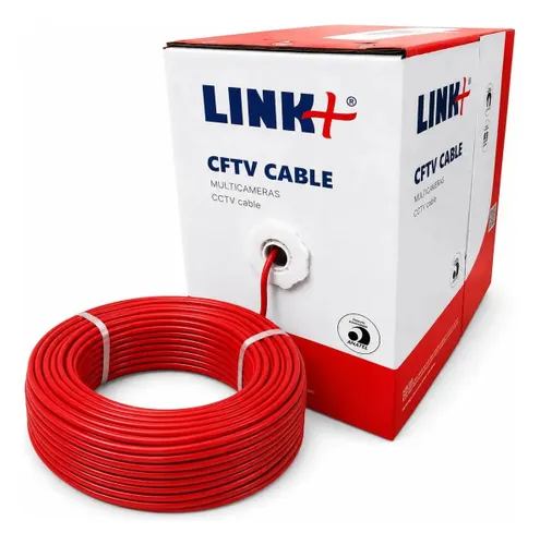 Cabo de Rede Cftv 4 Pares Homologado Anatel Vermelho Caixa 305mts - Link+