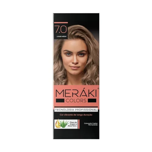 Kit Tintura Meráki Color Louro Médio 7.0 125gr