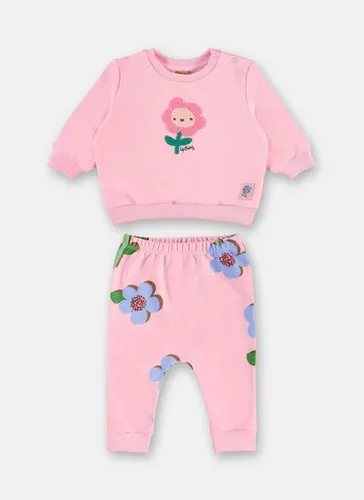 Conjunto Infantil para Bebê Moletom sem Felpa Rosa