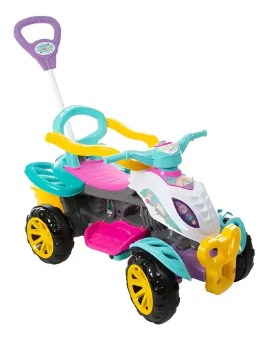 Carrinho de Passeio Infantil Empurrador Pedal Criança Verde-claro