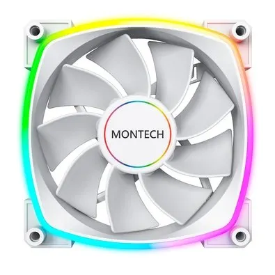 Ventoinha Montech RX140, 140mm, PWM, ARGB, Lâmina Reversa, Branco - RX140 PWM White