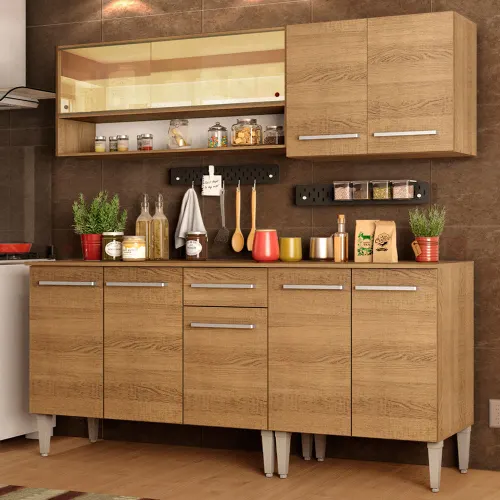 Armário de Cozinha Completa 169cm Rustic Emilly Dance Madesa 07