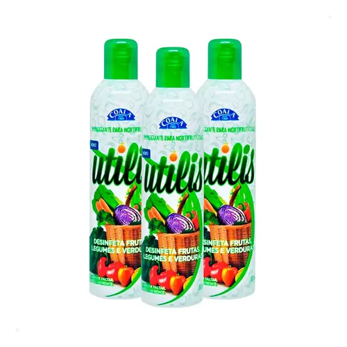 Kit 3 Desinfetante Frutas Verduras e Legumes Utilis 300ml