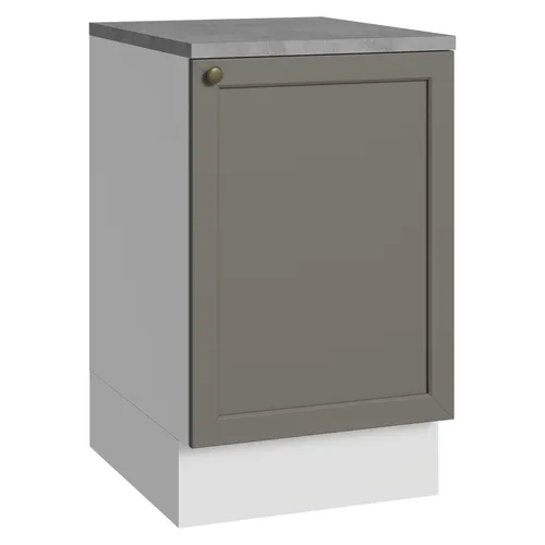 Balcão de Cozinha 50 x 60cm 1 Porta (Com Tampo) Branco/Cinza Vik Madesa