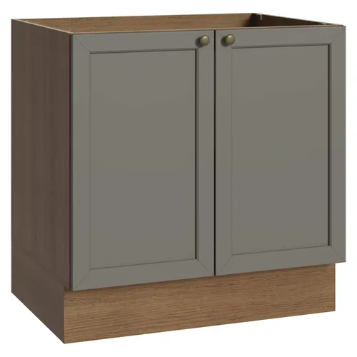 Balcão de Cozinha 80 x 60 cm 2 Portas (Sem Tampo) Rustic/Cinza Vik Madesa