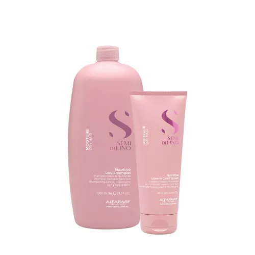 Kit Shampoo e Leave-in Alfaparf Milano Professional Semi Di Lino Moisture Nutritive 2 Produtos