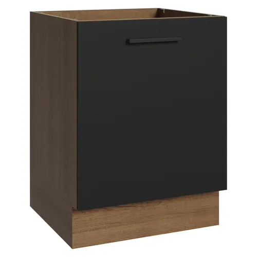Balcão Madesa Agata 60 x 60 cm 1 Porta (Sem Tampo) Rustic/Preto