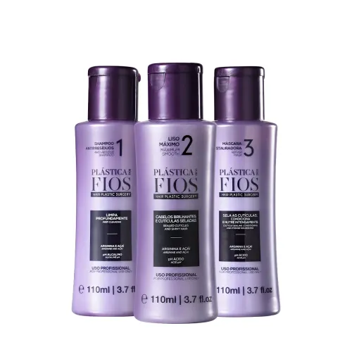 Kit Selagem Térmica Plástica dos Fios Cadiveu 3 Passos 110ml