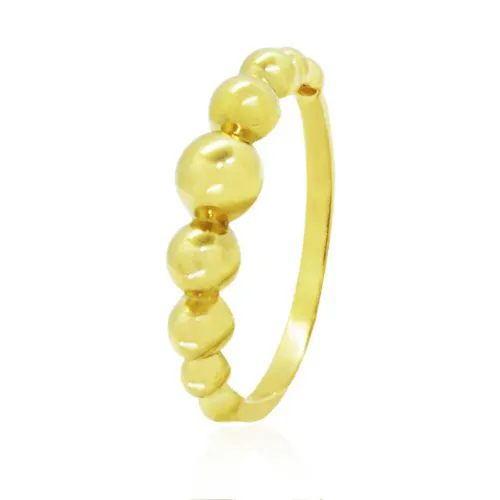 Anel 1/2 Esfera Degradê de Ouro 18K