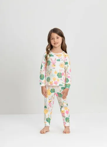 Conjunto de Pijama Unissex com Camiseta e Calça em Suedine Premium (Branco) Up Baby