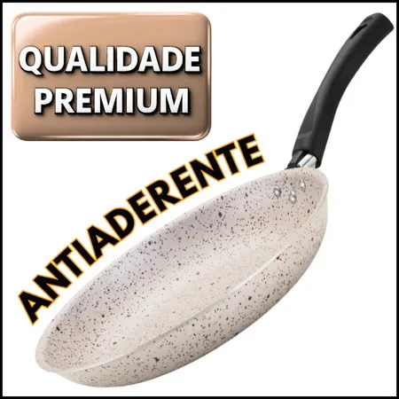 Frigideira Francesa Teflon Antiaderente Bege 22 e 26cm Alta Qualidade e Design Moderno
