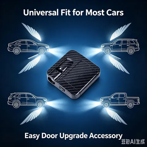2 unidades de projetor laser sem fio para porta de carro, luz de projeção de sombra HD, alimentado por bateria, luz decorativa automática para porta, sem necessidade de fiação.