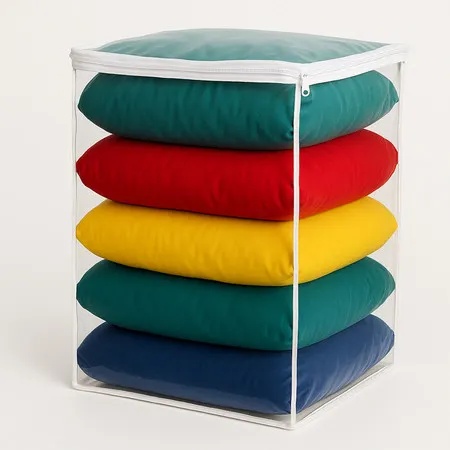 Kit 5 Sacos Organizadores Multiuso Grande Guarda Roupa Armário Pvc Transparente 38x50x38cm com Zíper Enxoval