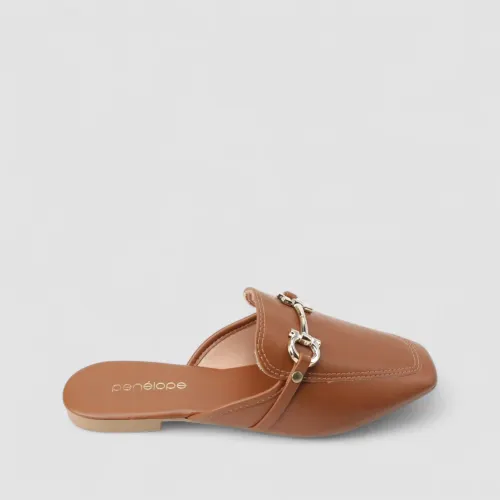 Mule Penélope Detalhe Fivela Caramelo